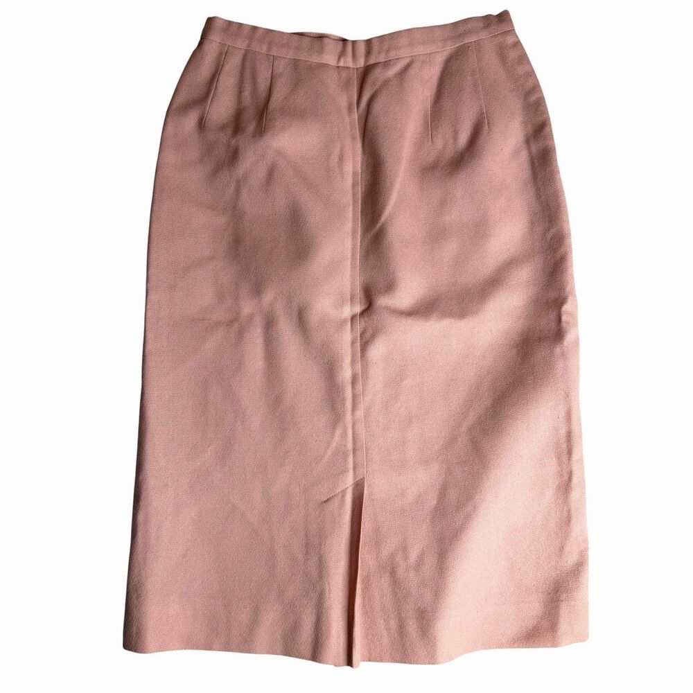 Vtg Pendleton Virgin Wool Pink Knee Length Pencil Skirt Midi Sz 8 Academia